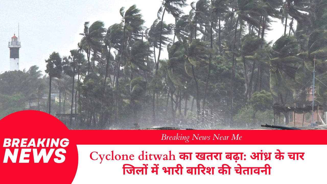 Cyclone ditwah का खतरा बढ़ा: आंध्र के चार जिलों में भारी बारिश की चेतावनी