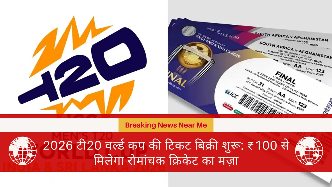 2026 टी20 वर्ल्ड कप की टिकट बिक्री शुरू: ₹100 से मिलेगा रोमांचक क्रिकेट का मज़ा
