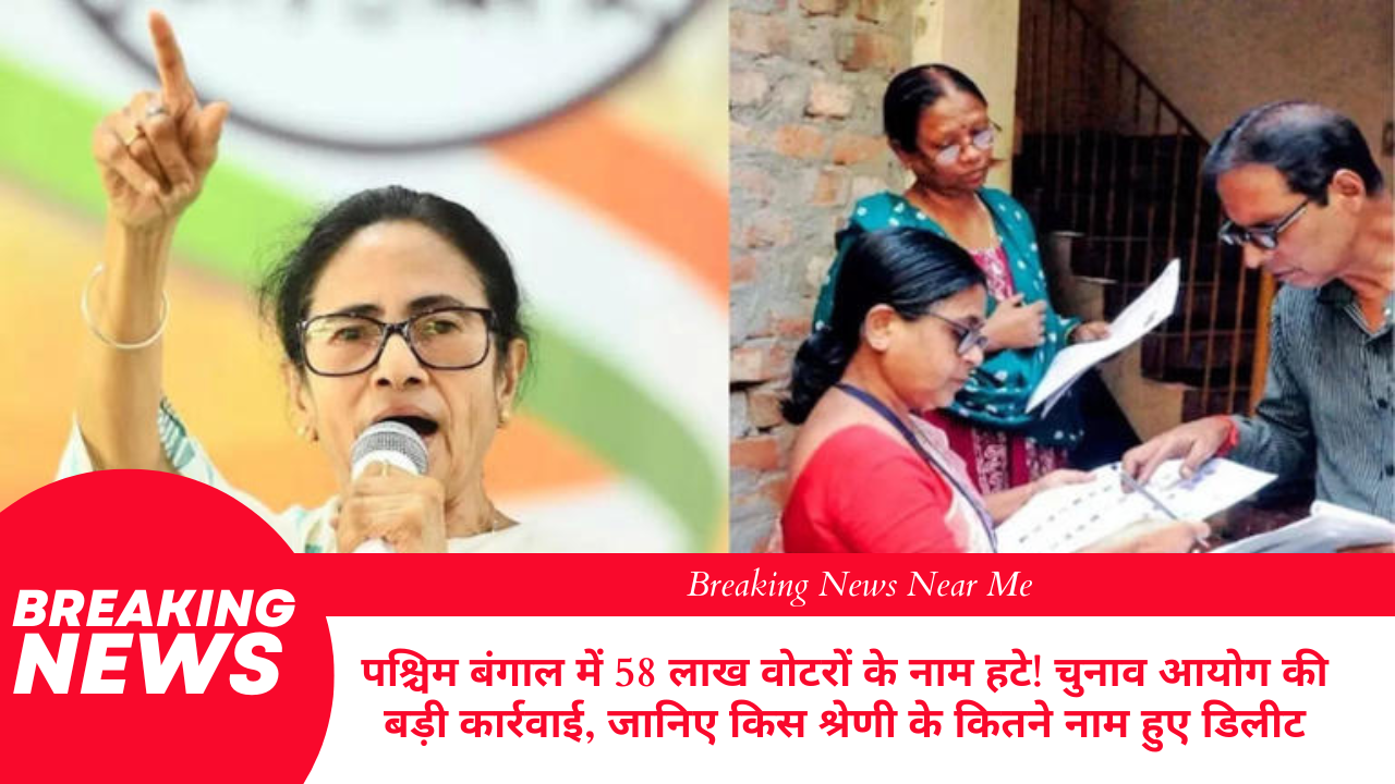 पश्चिम बंगाल में 58 लाख वोटरों के नाम हटे! चुनाव आयोग की बड़ी कार्रवाई, जानिए किस श्रेणी के कितने नाम हुए डिलीट