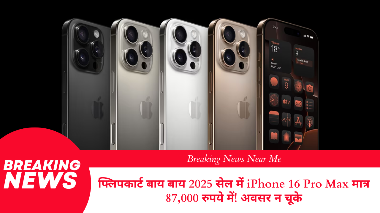 फ्लिपकार्ट बाय बाय 2025 सेल में iPhone 16 Pro Max मात्र 87,000 रुपये में! अवसर न चूके