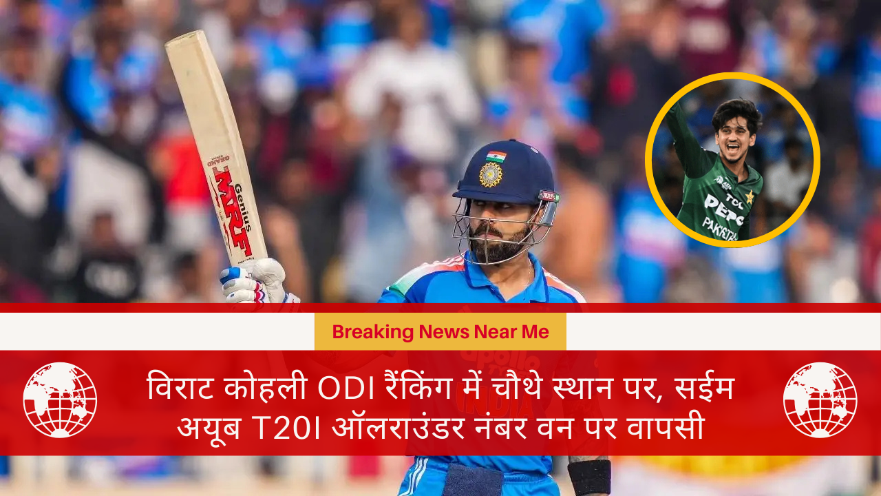 विराट कोहली ODI रैंकिंग में चौथे स्थान पर, सईम अयूब T20I ऑलराउंडर नंबर वन पर वापसी